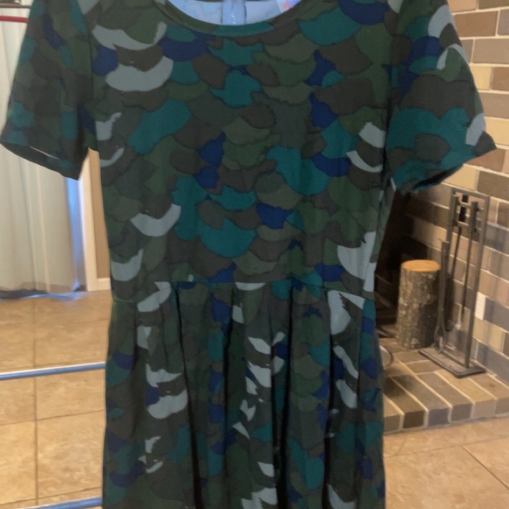 Lularoe Amelia Camo dress with Pockets
